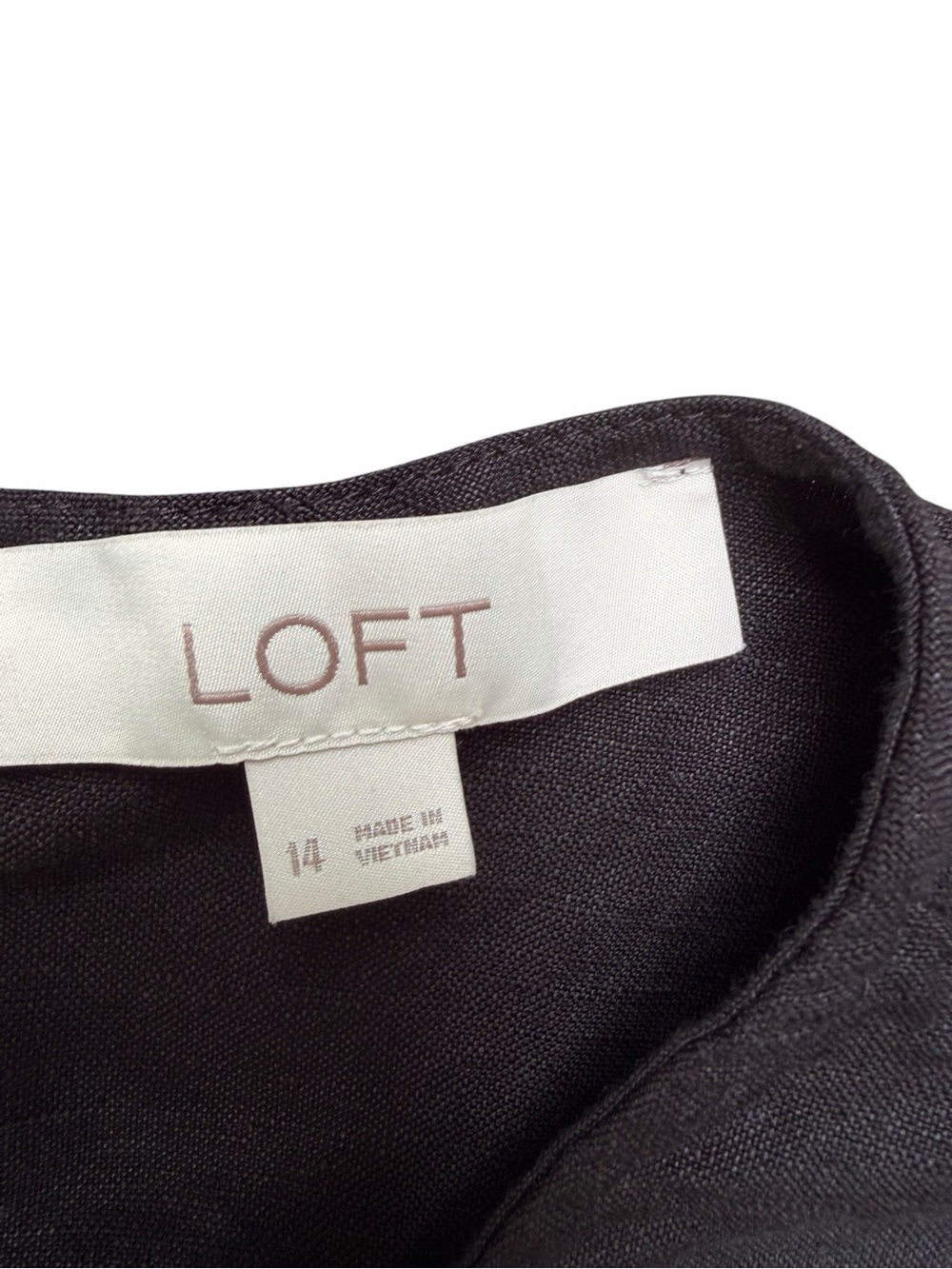 LOFT Size 14 Sleeveless Black Wide-Leg Jumpsuit with Pockets Back Zipper Linen - Picture 3 of 9